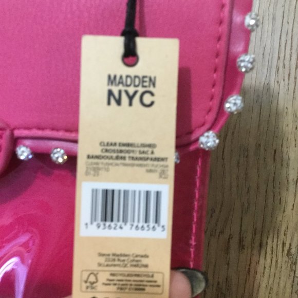 NWT Madden NYC clear PVC purse with chain strap and matching zip coin  purse - Picture 2 of 8